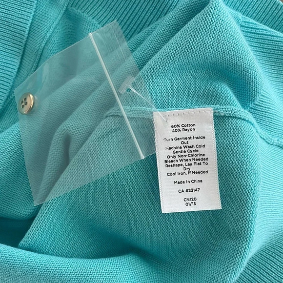 NWT Talbots Cardigan Sweater Cotton Rayon Blend size Medium - Picture 5 of 8